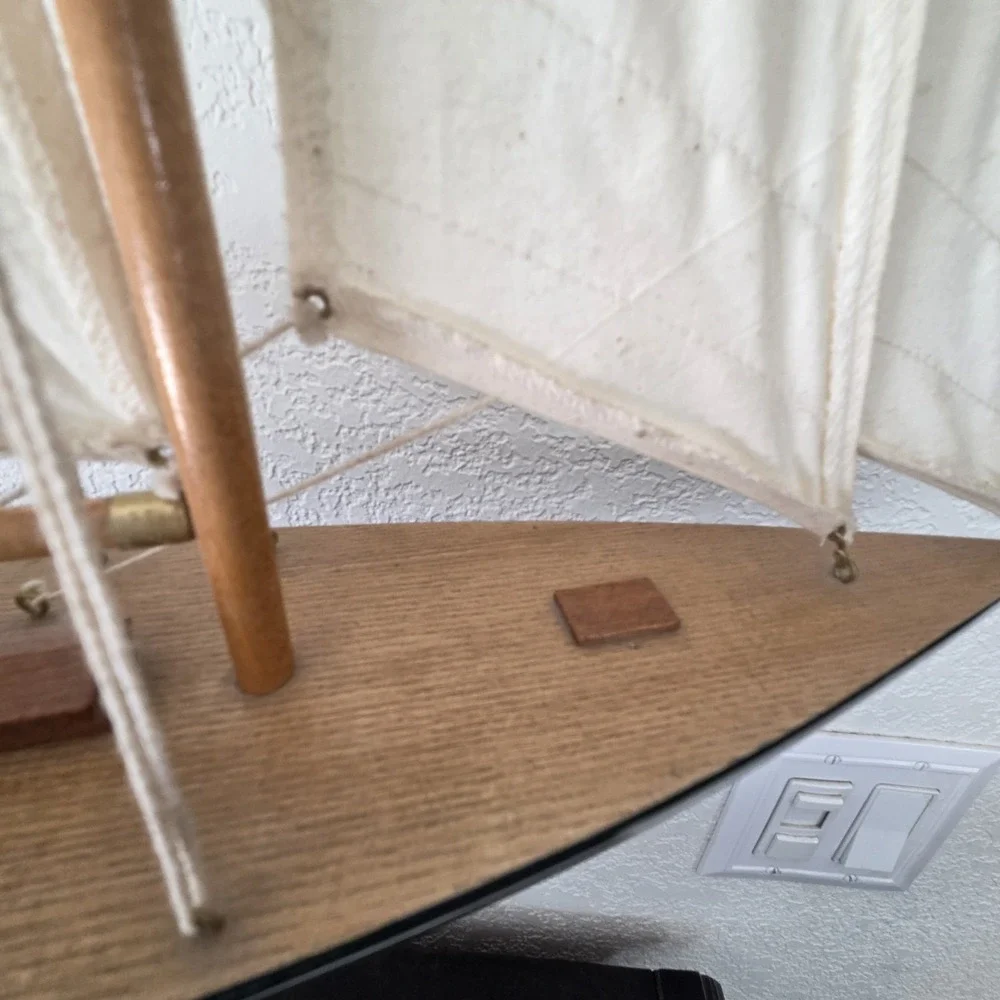 Vintage Wood Yacht Sailboat Model 20